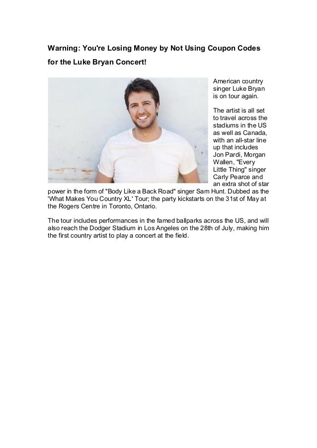 Luke Bryan Tour Schedule